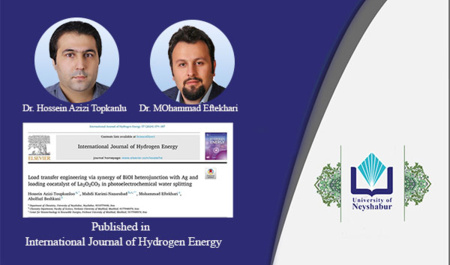 An article by faculty members of Neyshabur University published in the International Journal of Hydrogen Energy